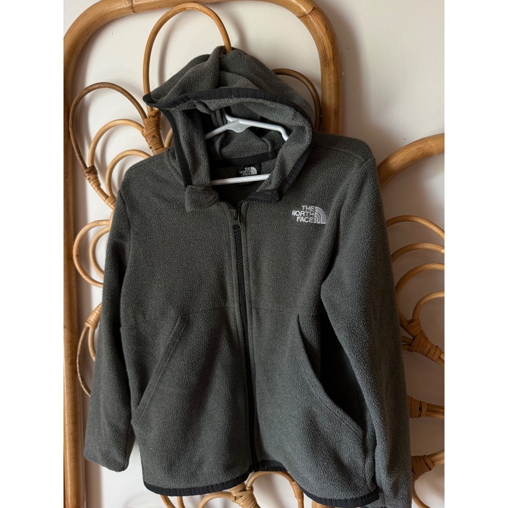 The North Face Toddler 5T Grey Fleece Full Zip Hoodie Jacket Charcoal Grey